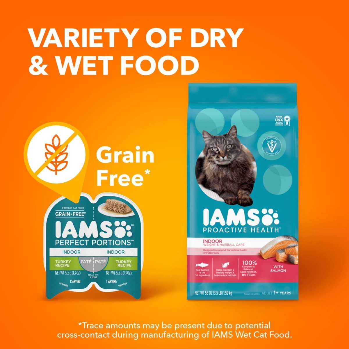 IAMS Perfect Portions Grain Free Indoor Paté Salmon Wet Cat Food – 2.6oz/12ct
