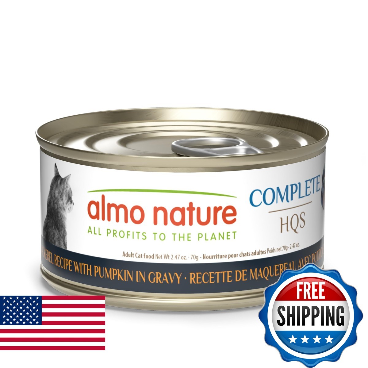 almo nature HQS Complete CAT Mackerel and Pumpkin in Gravy 2.47 oz (Pack of 12)