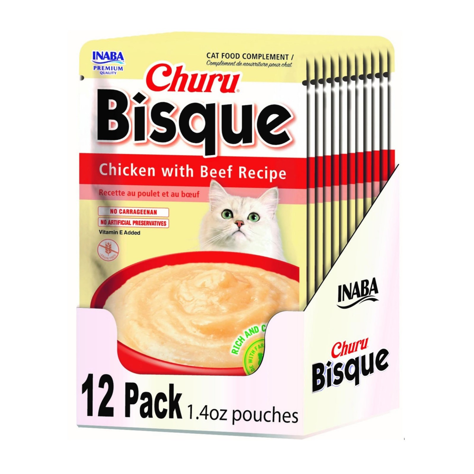 INABA Churu Bisque for Cats, Creamy Lickable Purée Side 1 Count (Pack of 12)