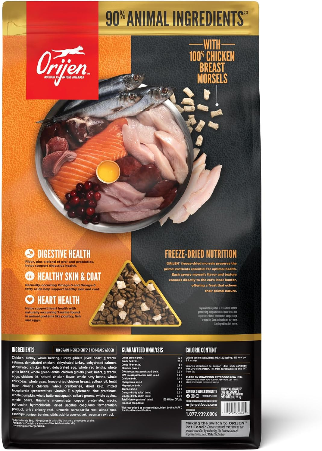 ORIJEN Wild Reserve Dry Cat Food Free-Run Chicken & Wild-Caught, 6.5Lb Bag | WHO