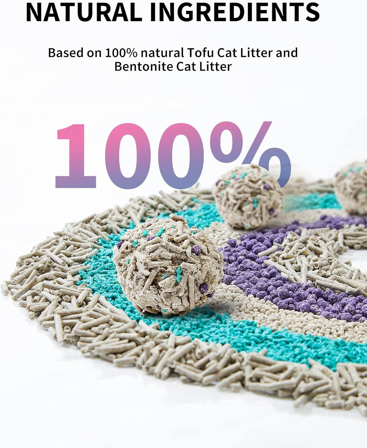 Mixed Cat Litter Fast Clumping,Flushable,Ultra Absorbent, 100% Natural Ingredien