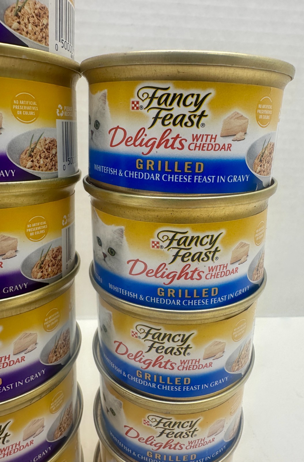 x22 Purina Fancy Feast Grilled Collection w/ Ched Wet Cat Food 3oz Cans BB: 2027