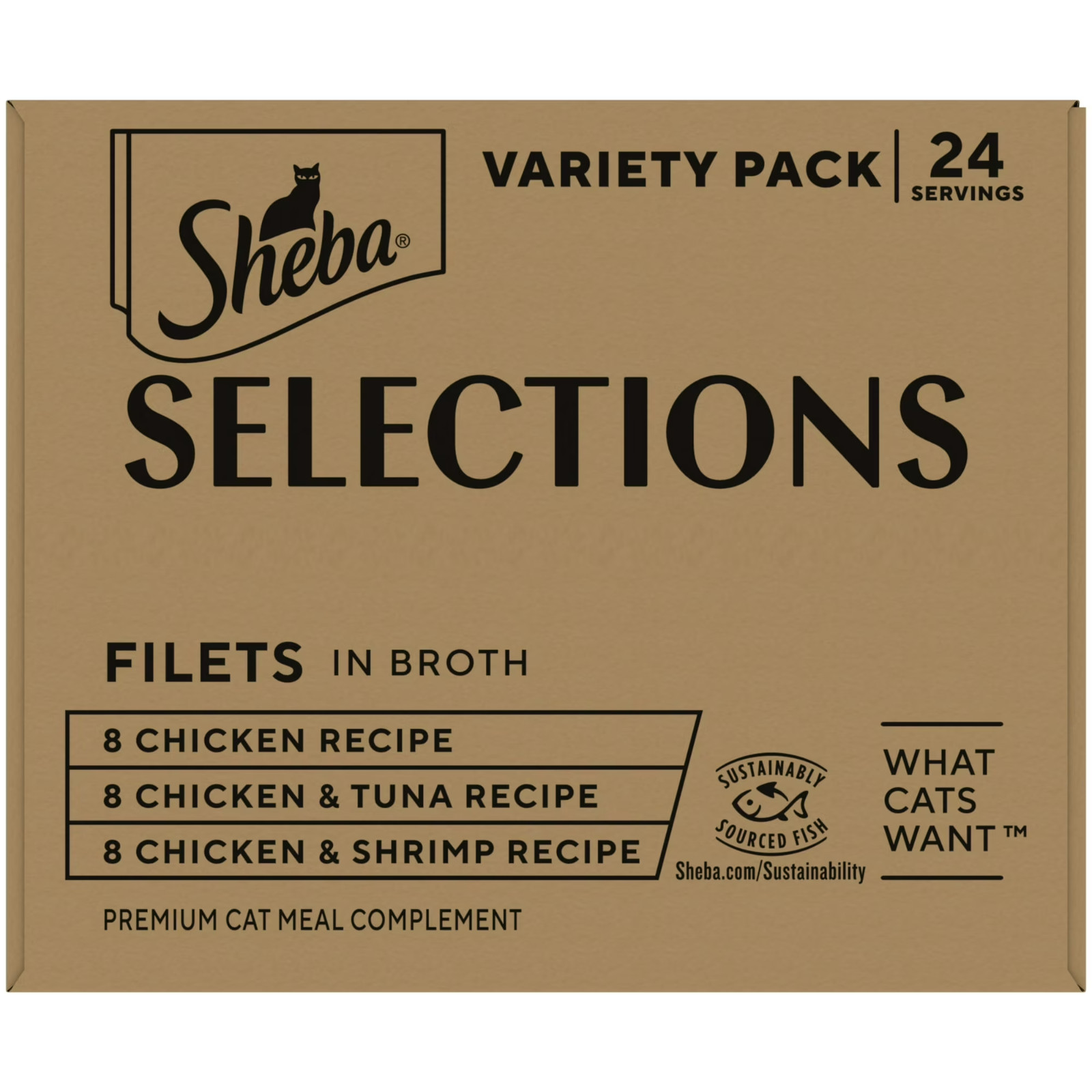 Sheba Selections Filets in Broth Adult Cat Food 1.3oz 24 Pack