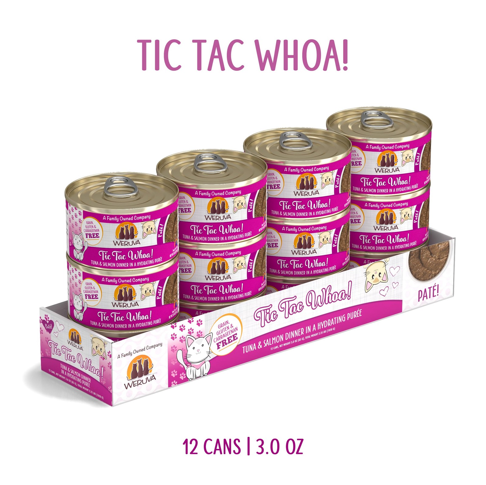 Weruva Wet Cat Food, Tic Tac Whoa with Tuna and Salmon 3 Ounce (Pack of 12)