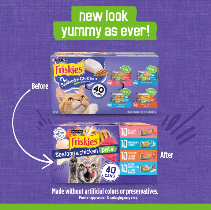 Wet Cat Food, Pate, Soft Seafood and Chicken Variety Pack, 5.5 oz Cans, 40 Cans