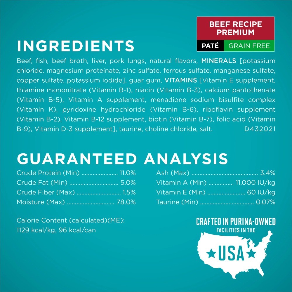Purina ONE Grain-Free Natural Mix, Wet Cat Food with Meat Sauce, 3 oz can