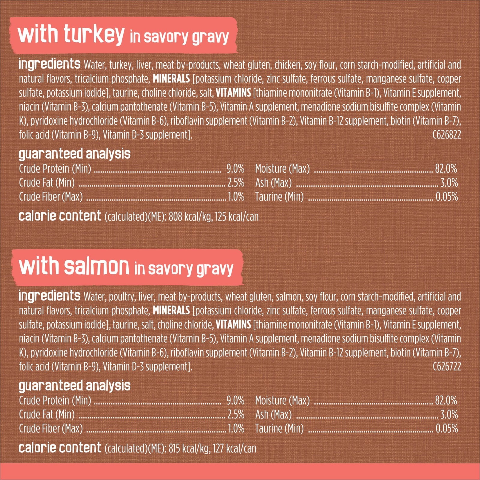 2 pack Extra Chunky Gravy Variety Pack Wet Cat Food 5.5 oz Cans 24 Pack