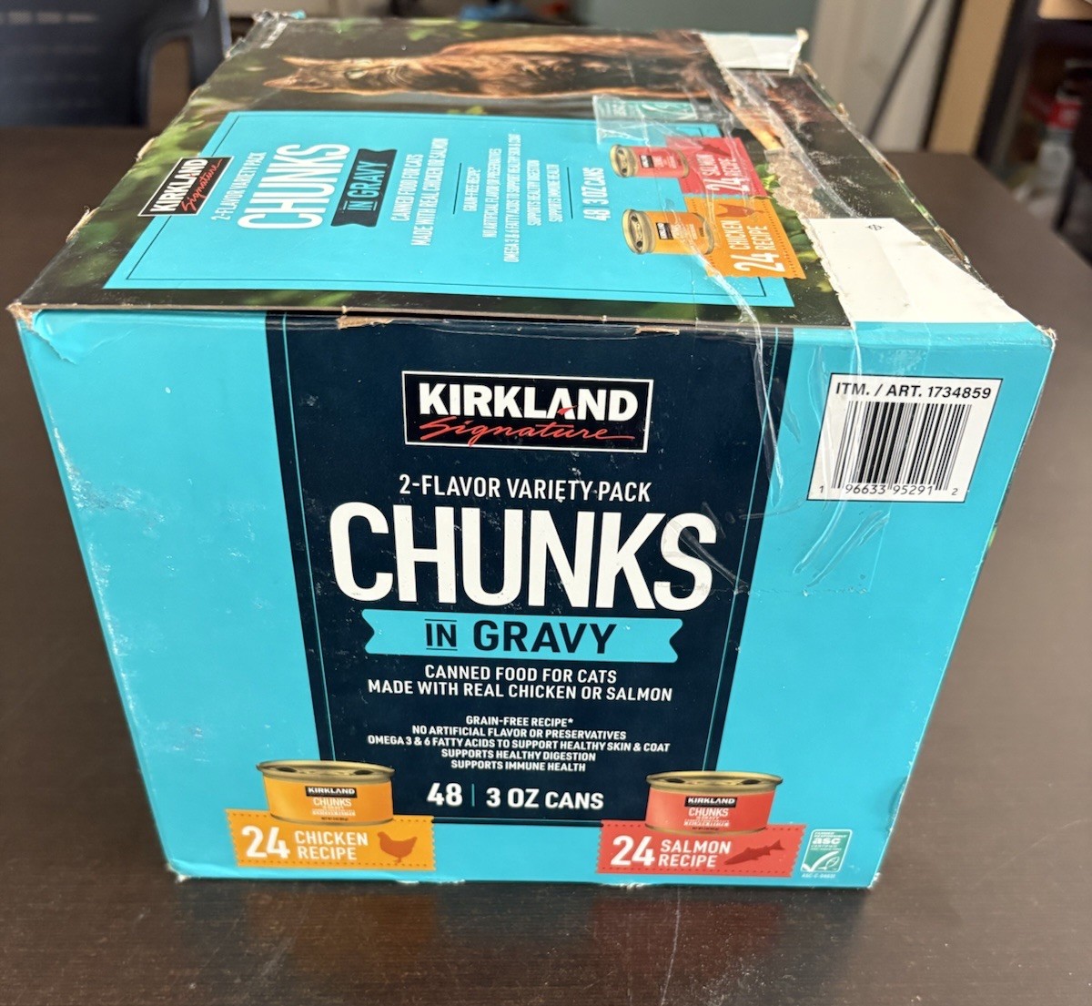 Kirkland Cat Food Variety Pack Chunks In Gravy Canned 48 ct NEW Expire 7/28