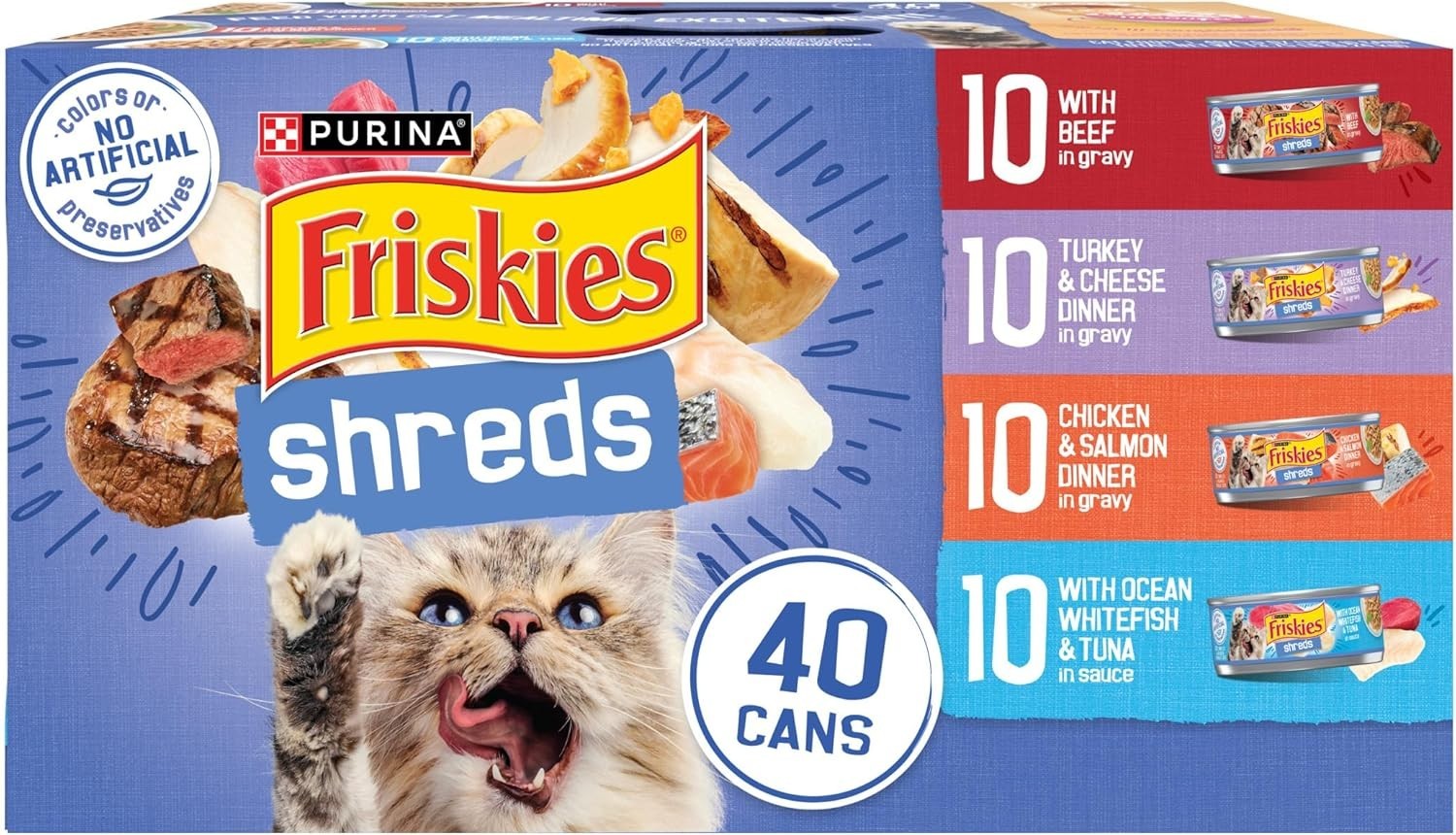 Purina Shreds Cat Food Variety Pack – Poultry, Beef, Seafood