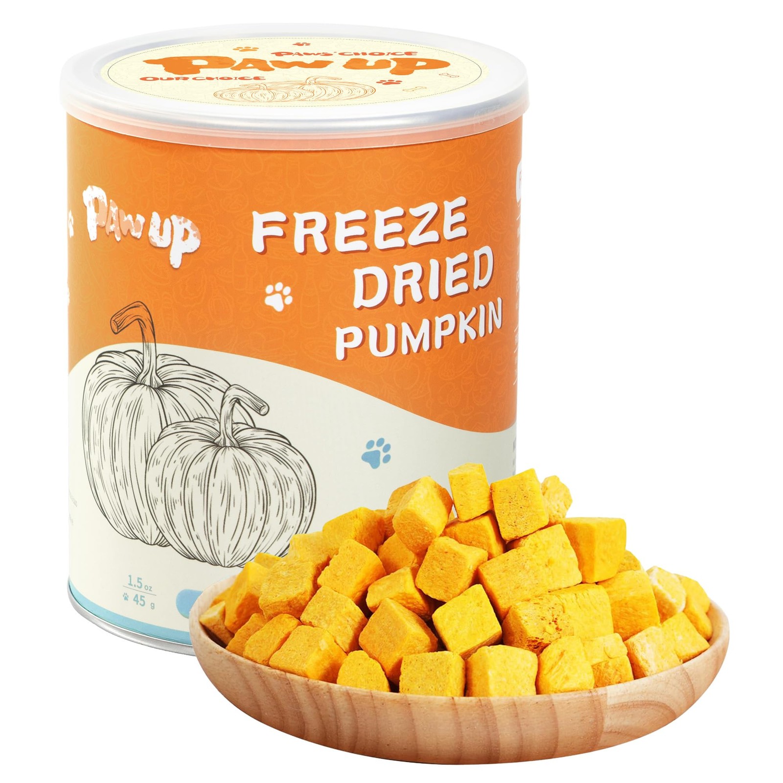 Freeze-Dried Pumpkin Treats for Dogs & Cats – High Fiber, Single Ingredient N…