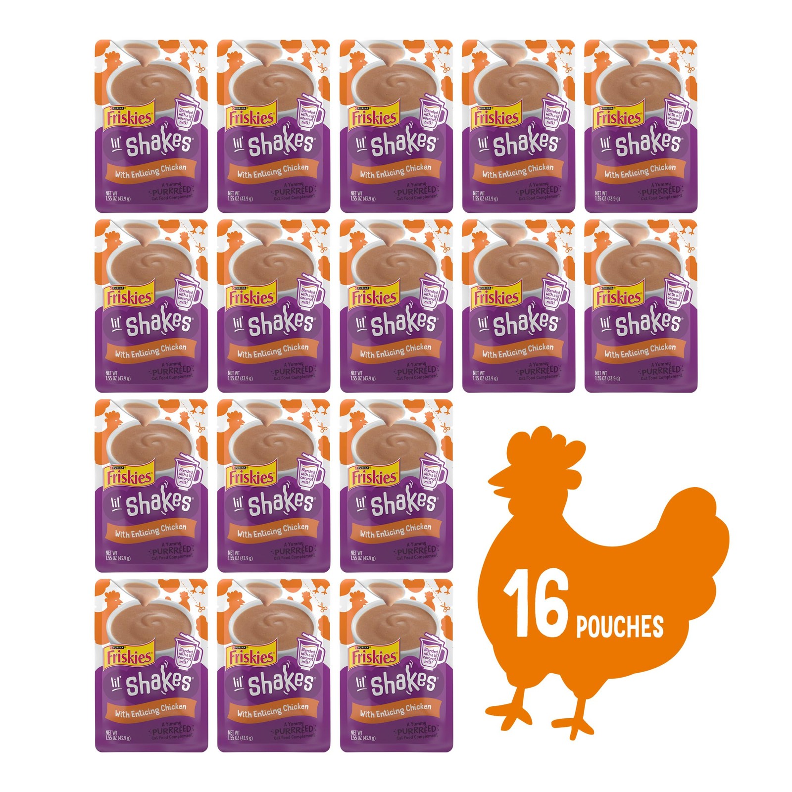 Purina Pureed Cat Food Topper, Lil’ Shakes With Enticing Chicken Lickable Cat…