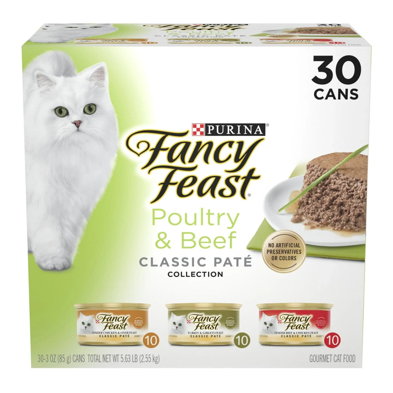 NEW Purina Fancy Feast Classic Pate Food Wet Cat Food Poultry & Beef 2 pack