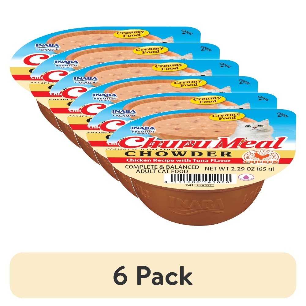 Chicken & Tuna Flavor Wet Cat Food Chowder for Adults, 6-Pack of 2.29 oz Cups