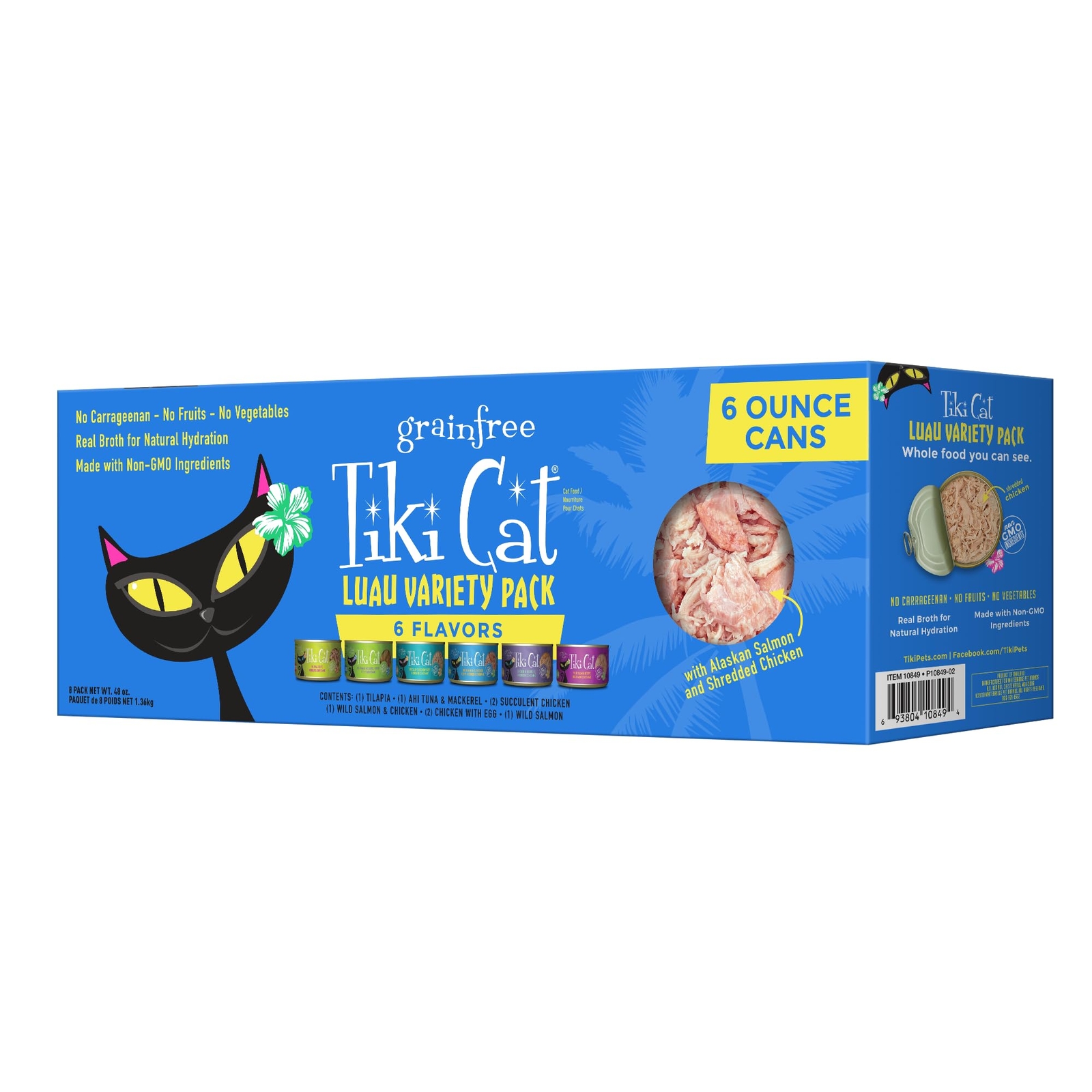Tiki Cat Luau Grain Free Wet Cat Food Variety 8 Pack 6 Ounce Cans