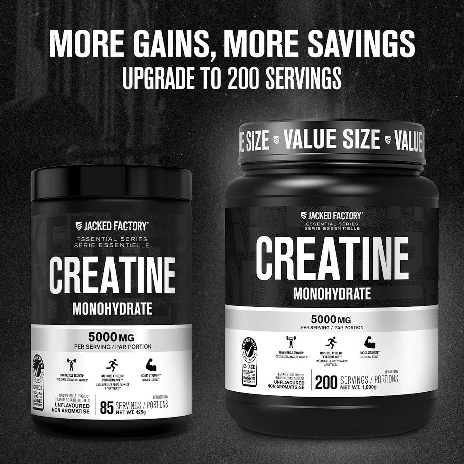 Creatine Monohydrate Powder 425G – Canadian-Owned Informed Choice Certified Supp