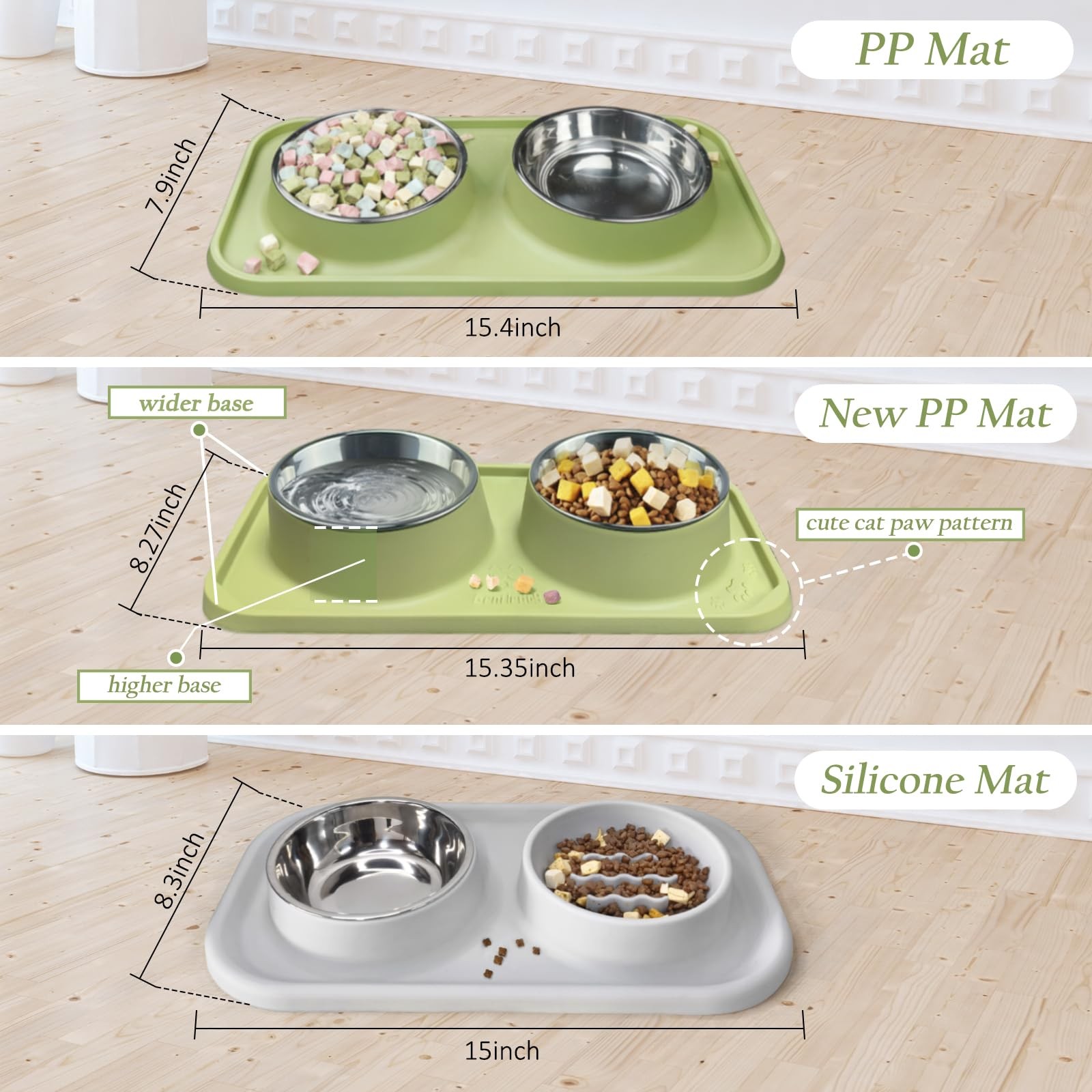 Gentledog Upgrade Cat Bowls for Food and Water – Indoor Cats
