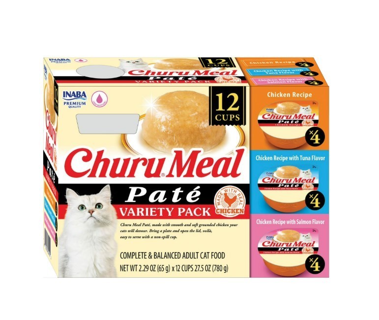 (4 Pack) INABA Churu Chowder Cat Food 2.29oz 12ct Chicken Adult Wet Meal