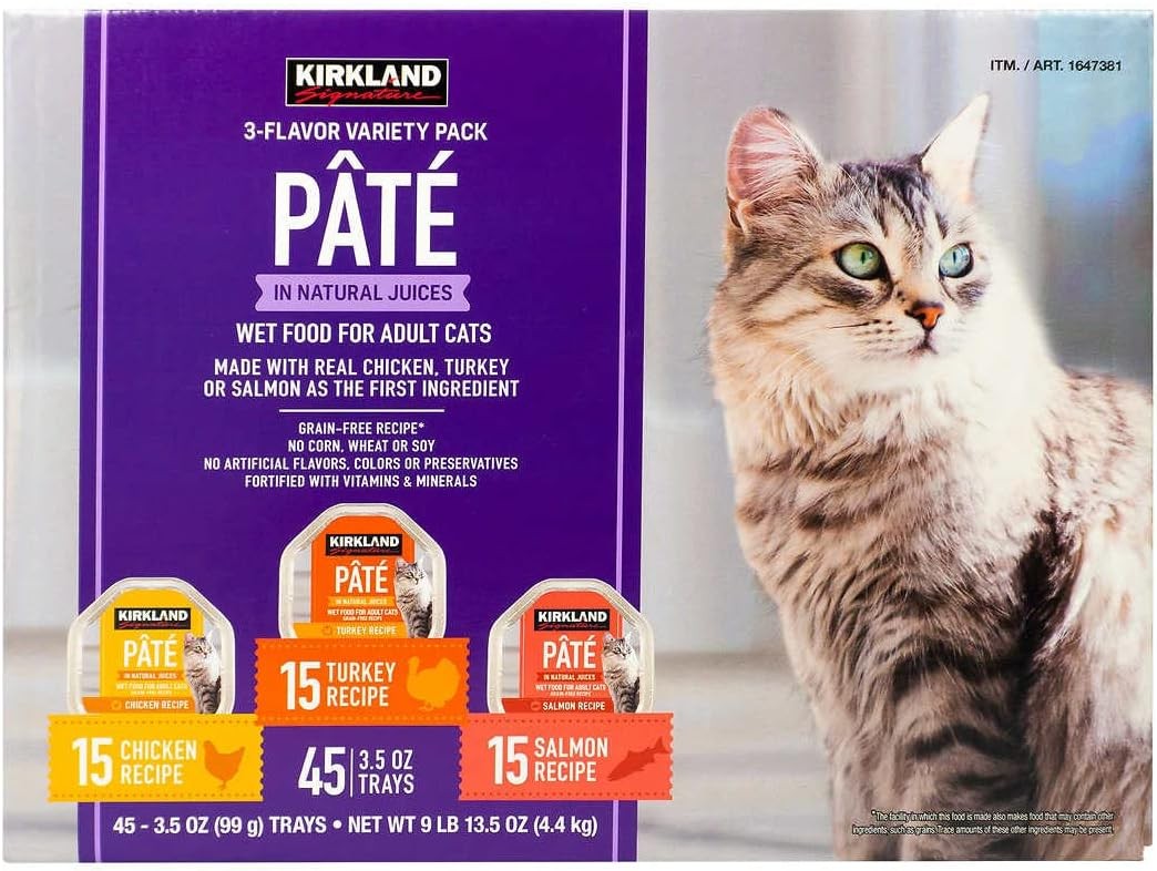 Kirkland Signature Pate Cat Food Variety 3.5 Ounce (Pack of 45)