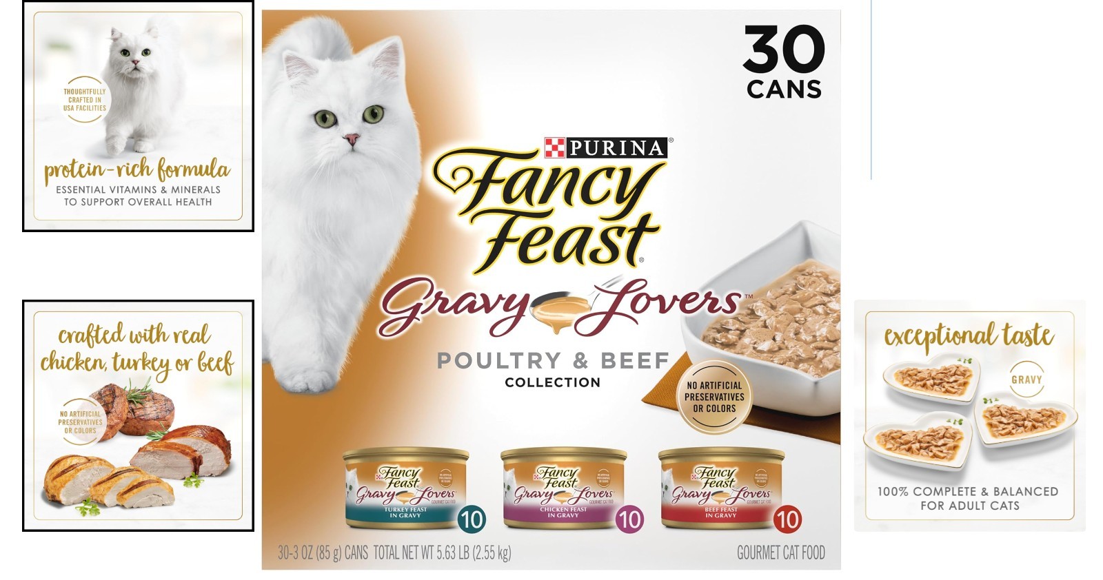 Irresistible Purina Gravy Lovers Wet Cat Food Variety — All Life Stages, 30 Cans