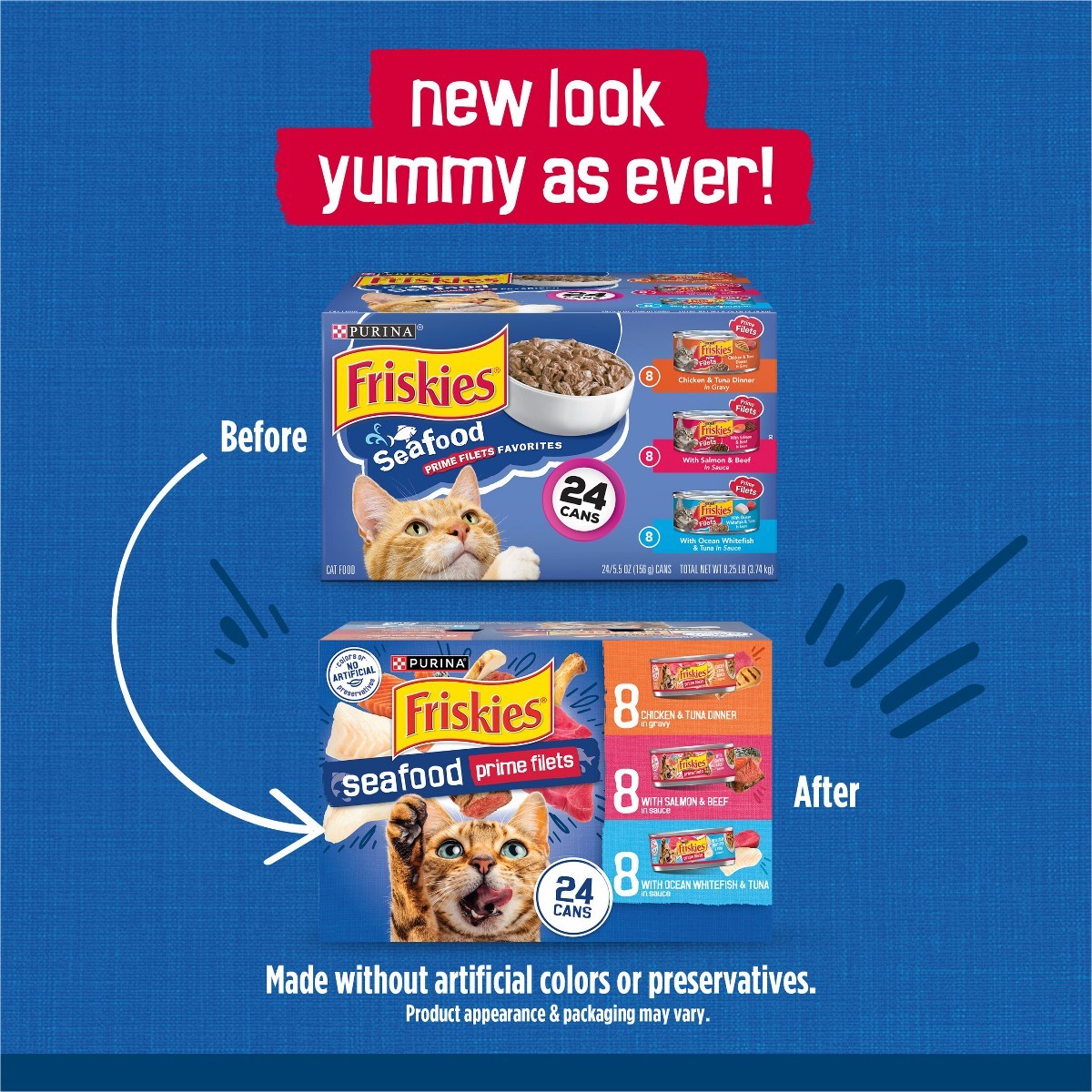 Seafood Prime Filets with Chicken, Beef and Seafood Wet Cat Food – 5.5oz/24ct
