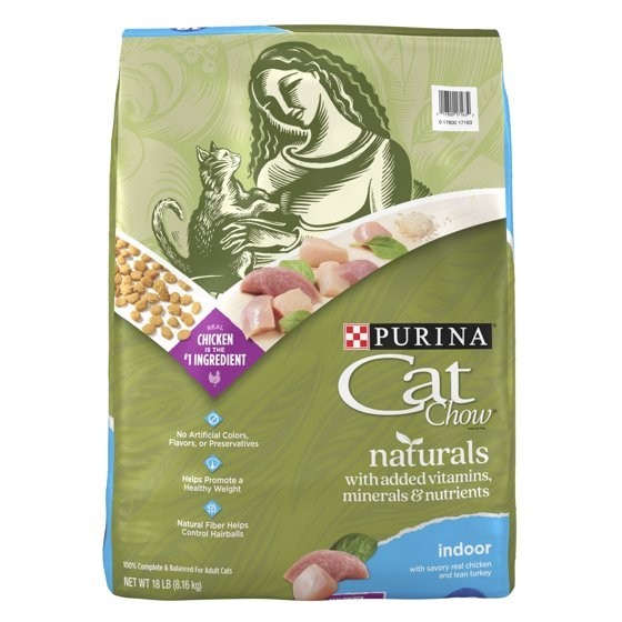 (2 pack) Purina Cat Chow Naturals, Indoor Dry Cat Food, Chicken & Turkey, 18 lb