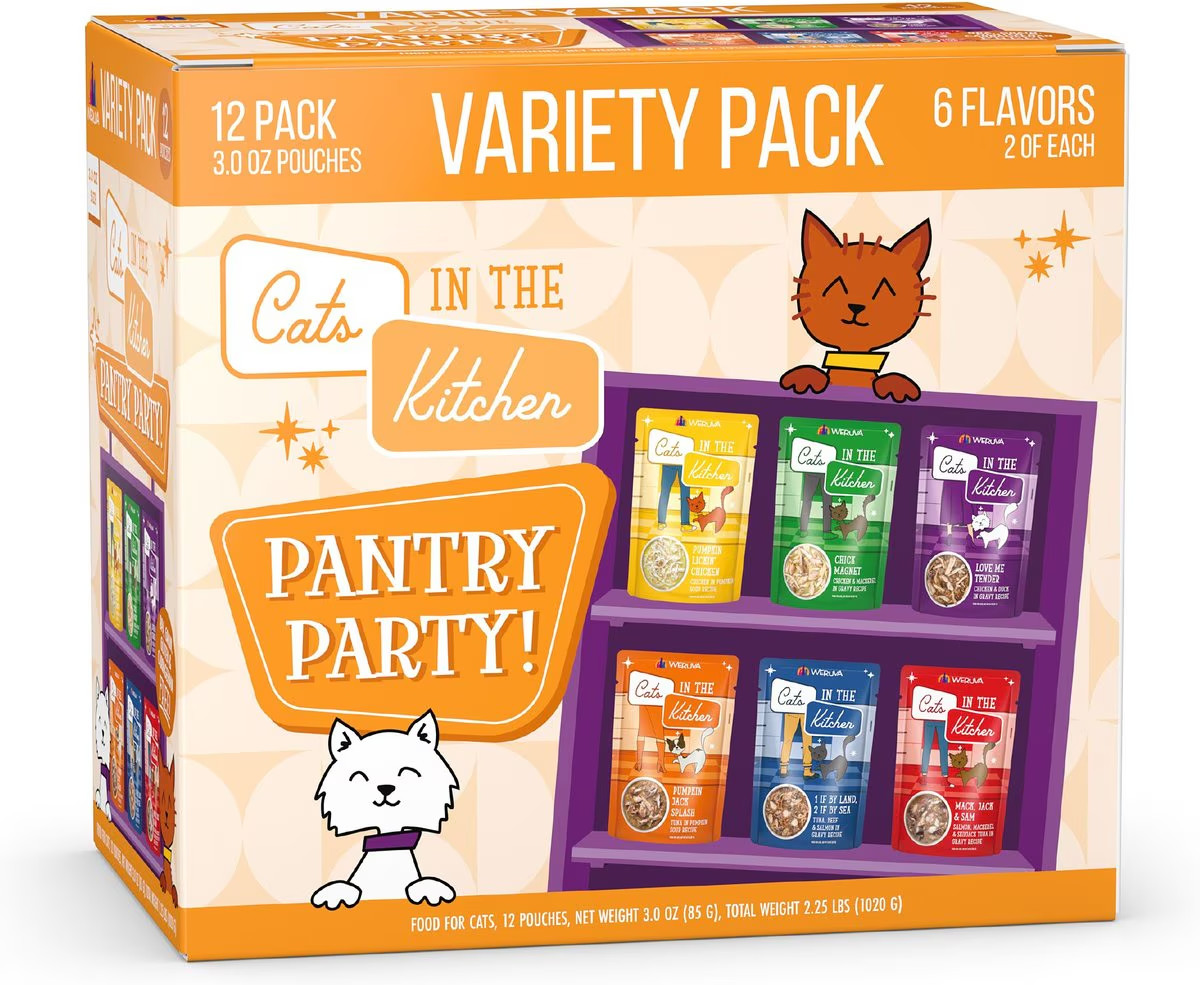 Weruva Cats in the Kitchen Variety Pack Grain Free Cat Food 12 Pouches 3oz