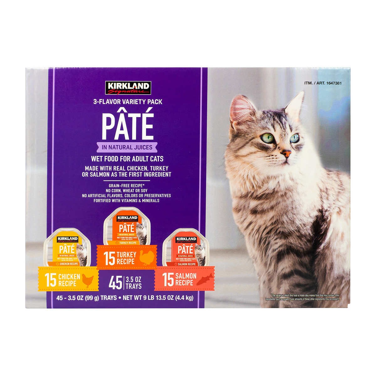 Kirkland Signature Pate Cat Food Variety, 3.5 Ounce (Pack of 45)