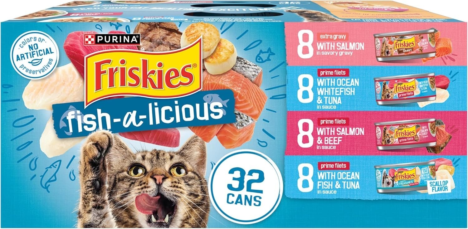 Purina Wet Cat Food Variety Pack Fish-A-Licious Extra Gravy, Prime Filets and…