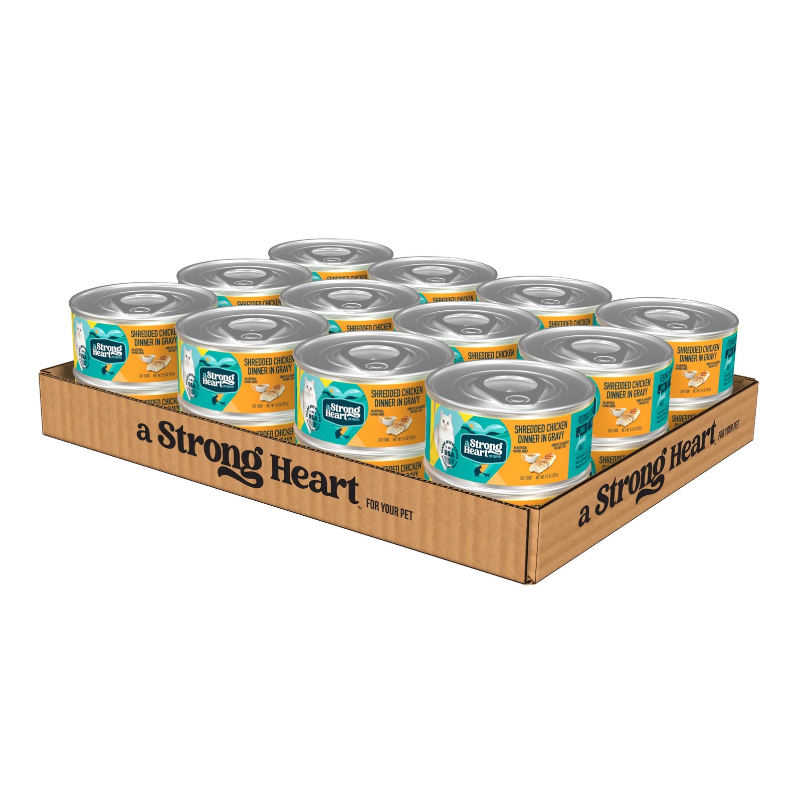 A Strong Heart Canned Wet Cat Food, 5.5 Ounce (Pack of 24), Food