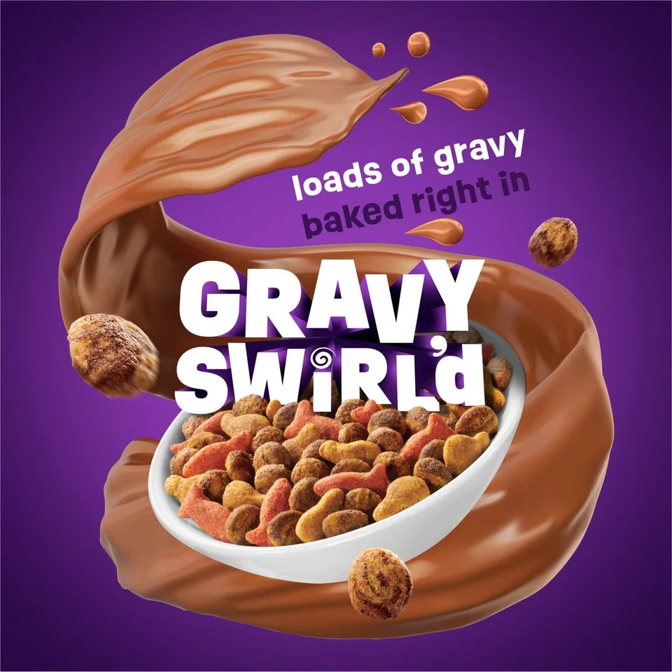 4 Pack Friskies Gravy Swirlers Cat Food – Gravy, Chicken & Salmon, 16 lbs Bag