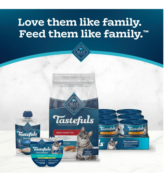 Blue Buffalo Tastefuls Dry Food, Adult Indoor Cat, Salmon and Brown Rice, 15-lb