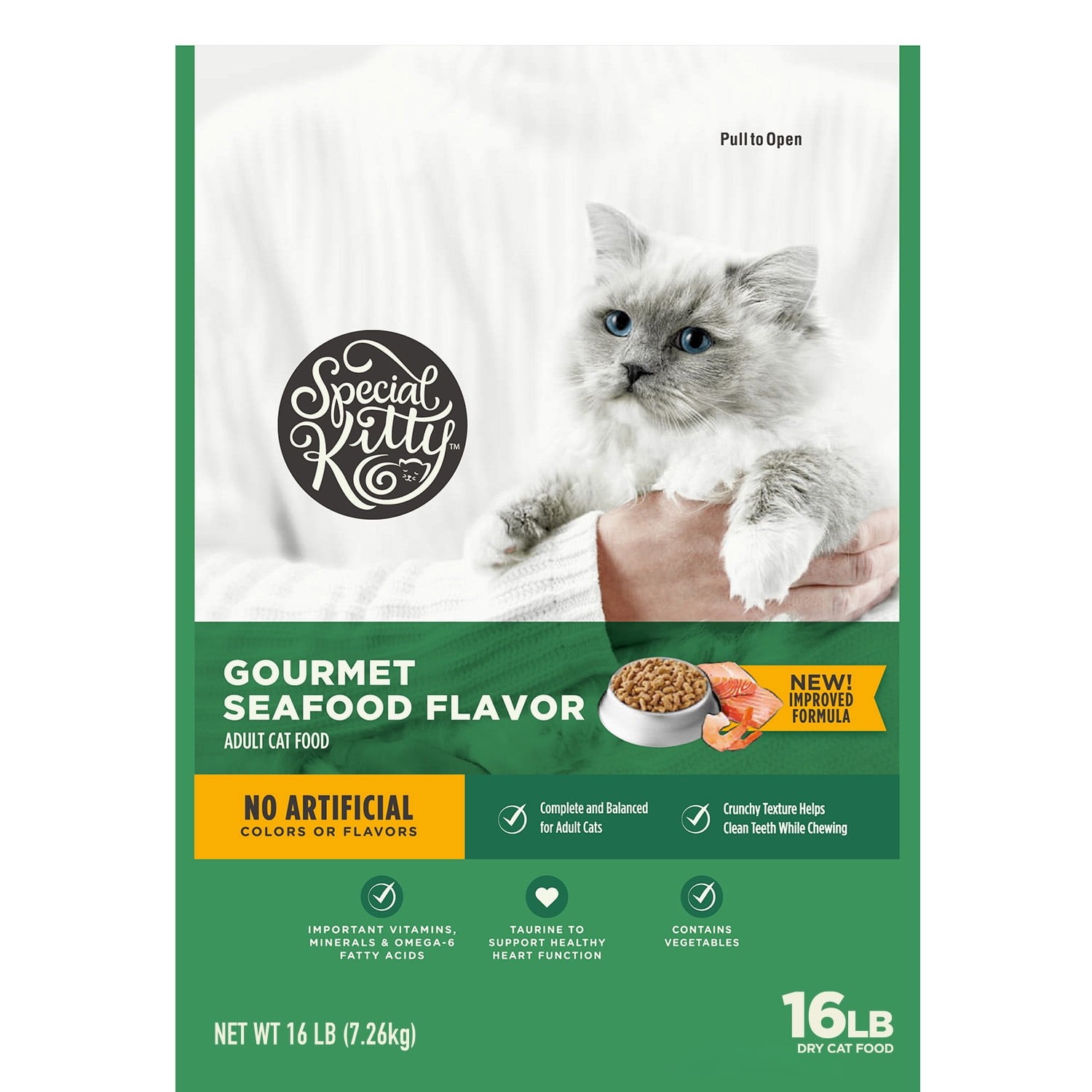 Special Kitty Gourmet Formula Seafood Blend Flavor Dry Cat Food, 35 lb Bag