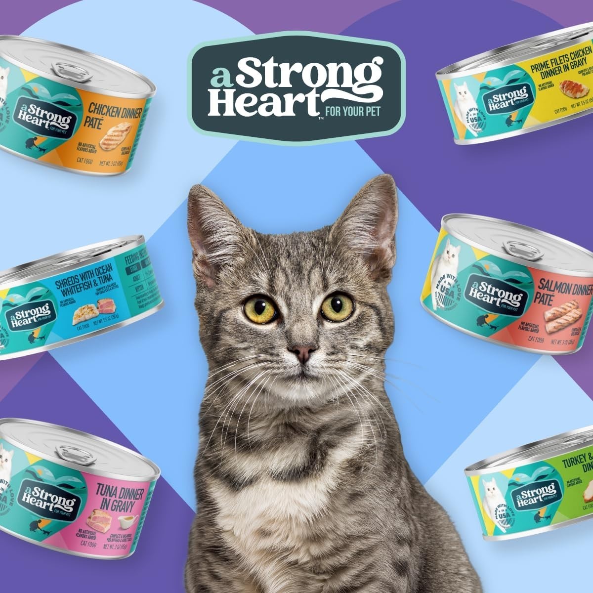 Easily Digestible Shredded Cat Food with Ocean Whitefish & Tuna – 5.5oz, 24 Cans
