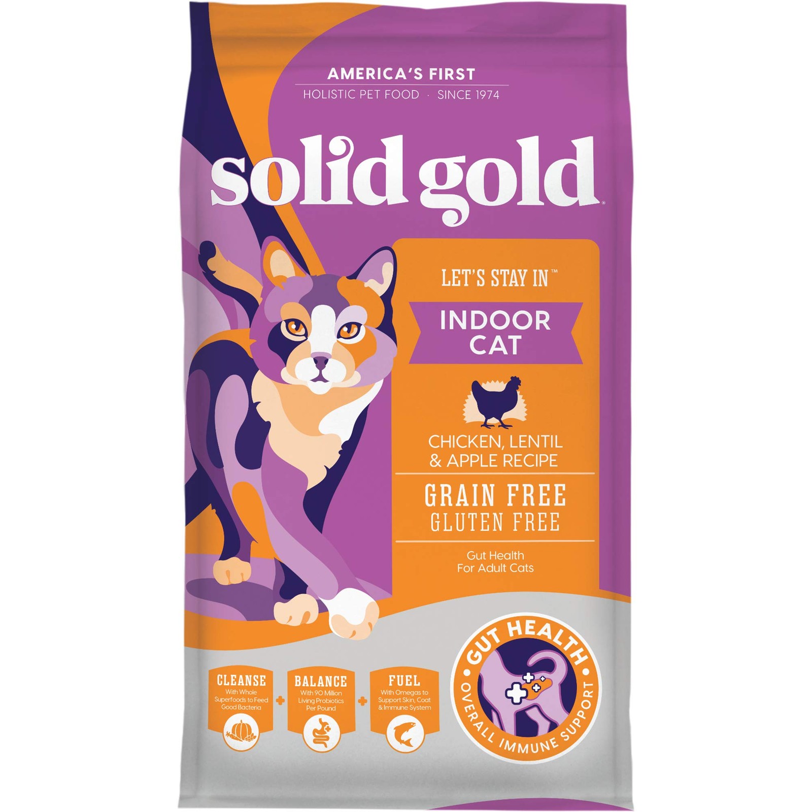 Solid Gold Indoor Dry Cat Food – Let’s Stay In Cat Food Dry Kibble for Indoor Ca
