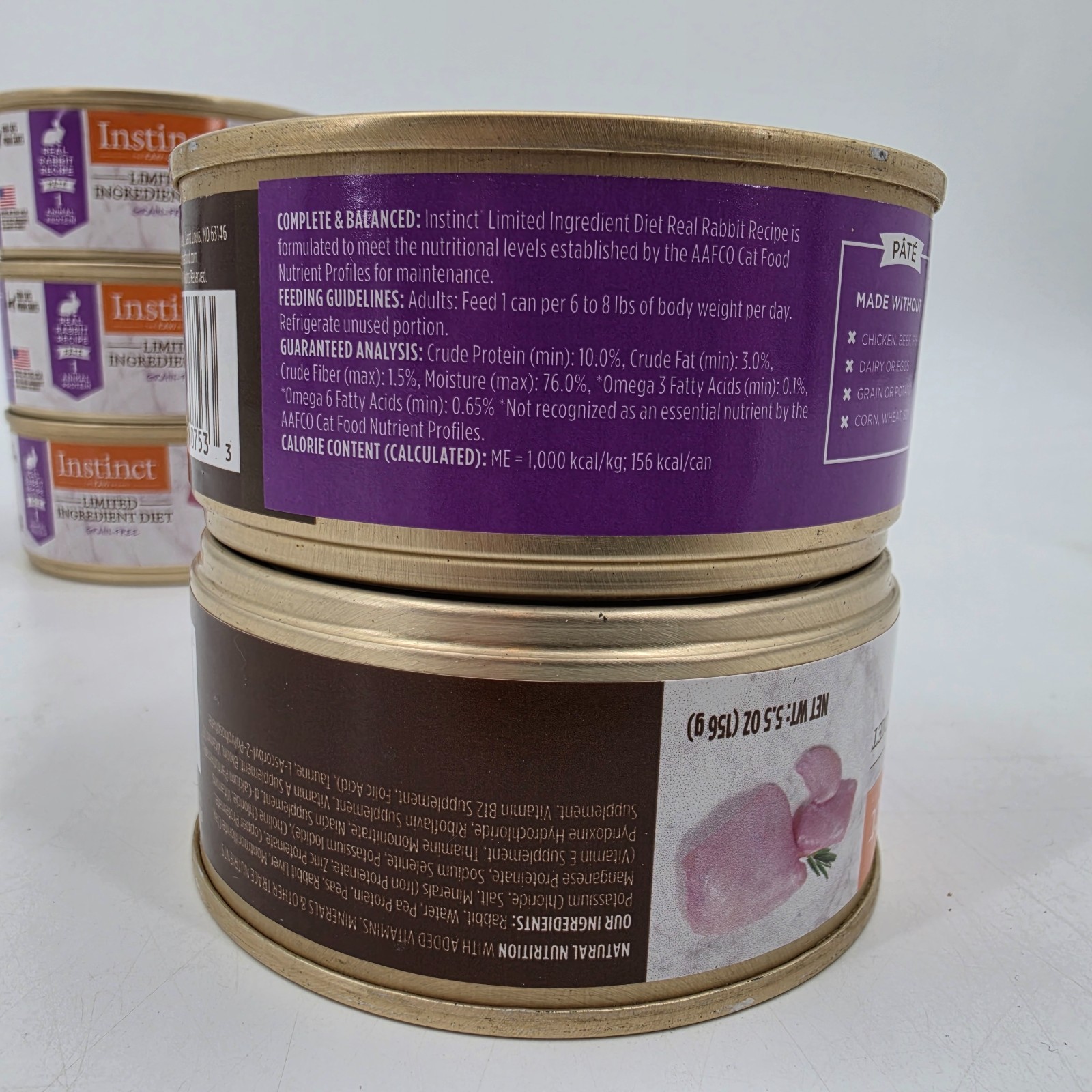 Instinct Limited Ingredient Rabbit Pate 7 Cans of 5.5 OZ Wet Cat Food Grain-Free