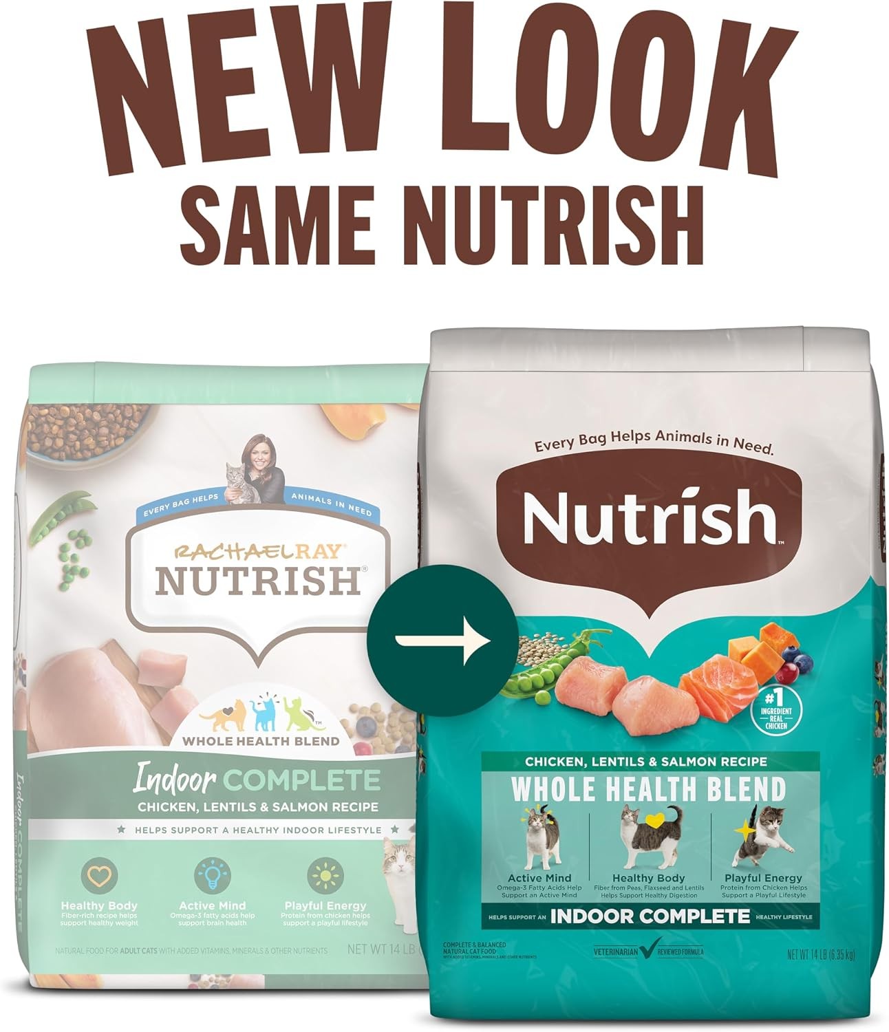 Nutrish Indoor Complete Chicken, Lentils & Salmon Recipe Dry Cat Food 14 lb. Bag