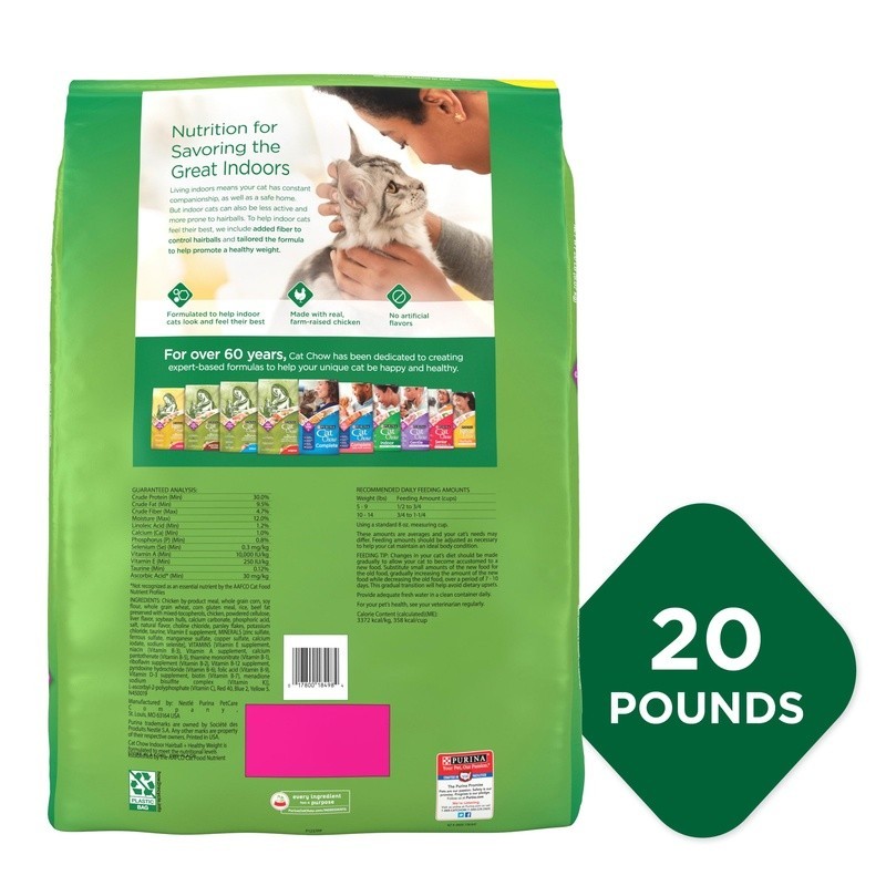 Indoor Hairball Control Healthy Weight Chicken Dry Cat Food Kibble New