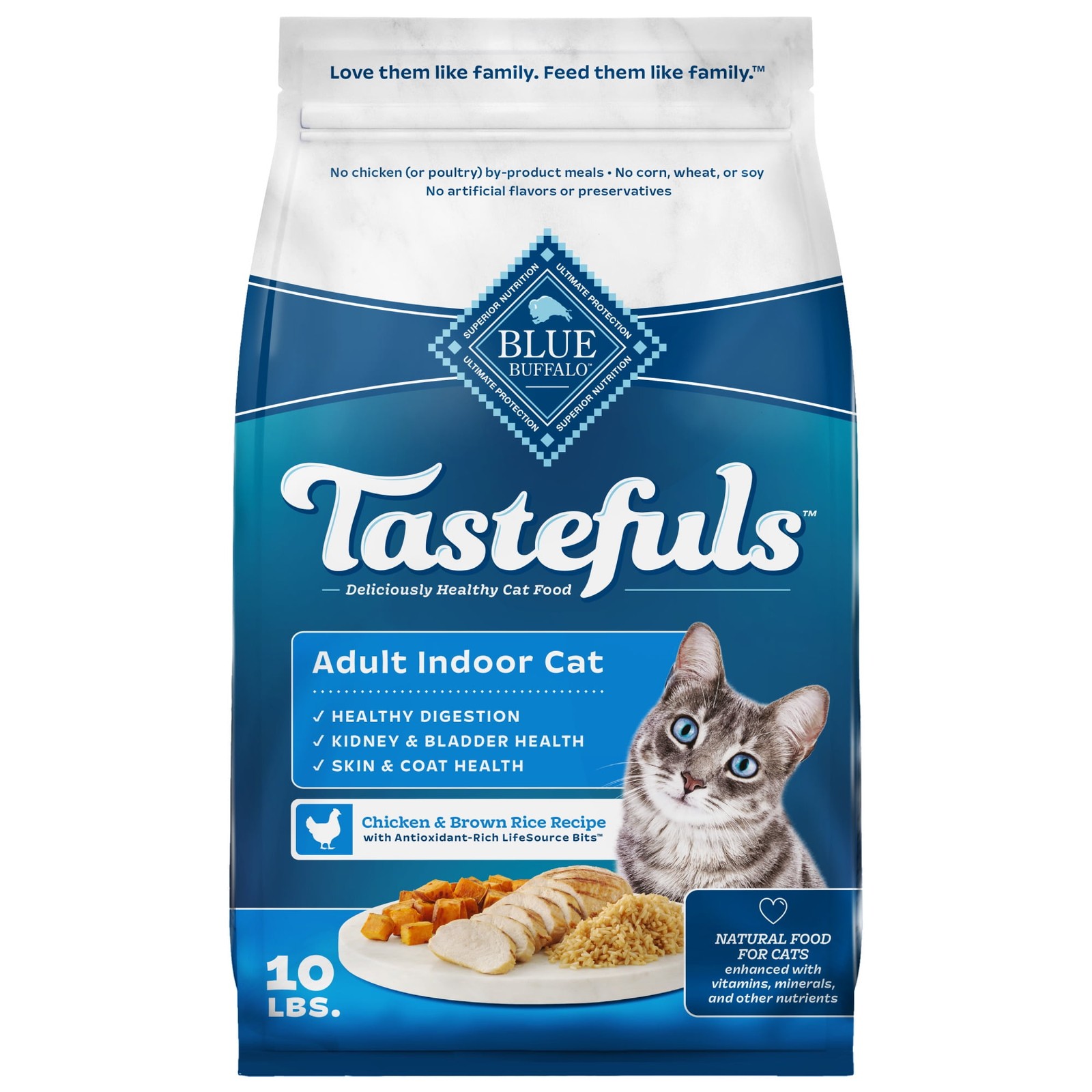 Tastefuls Chicken & Brown Rice Adult Indoor Dry Cat Food 10-lb Bag