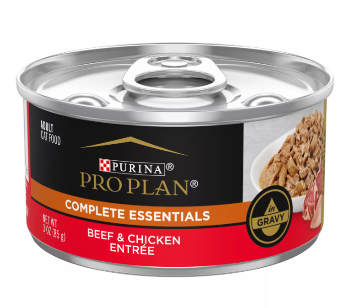 Purina Pro Plan Wet Cat Food Beef & Chicken Entree in Gravy 48 Cans 3oz High Pro