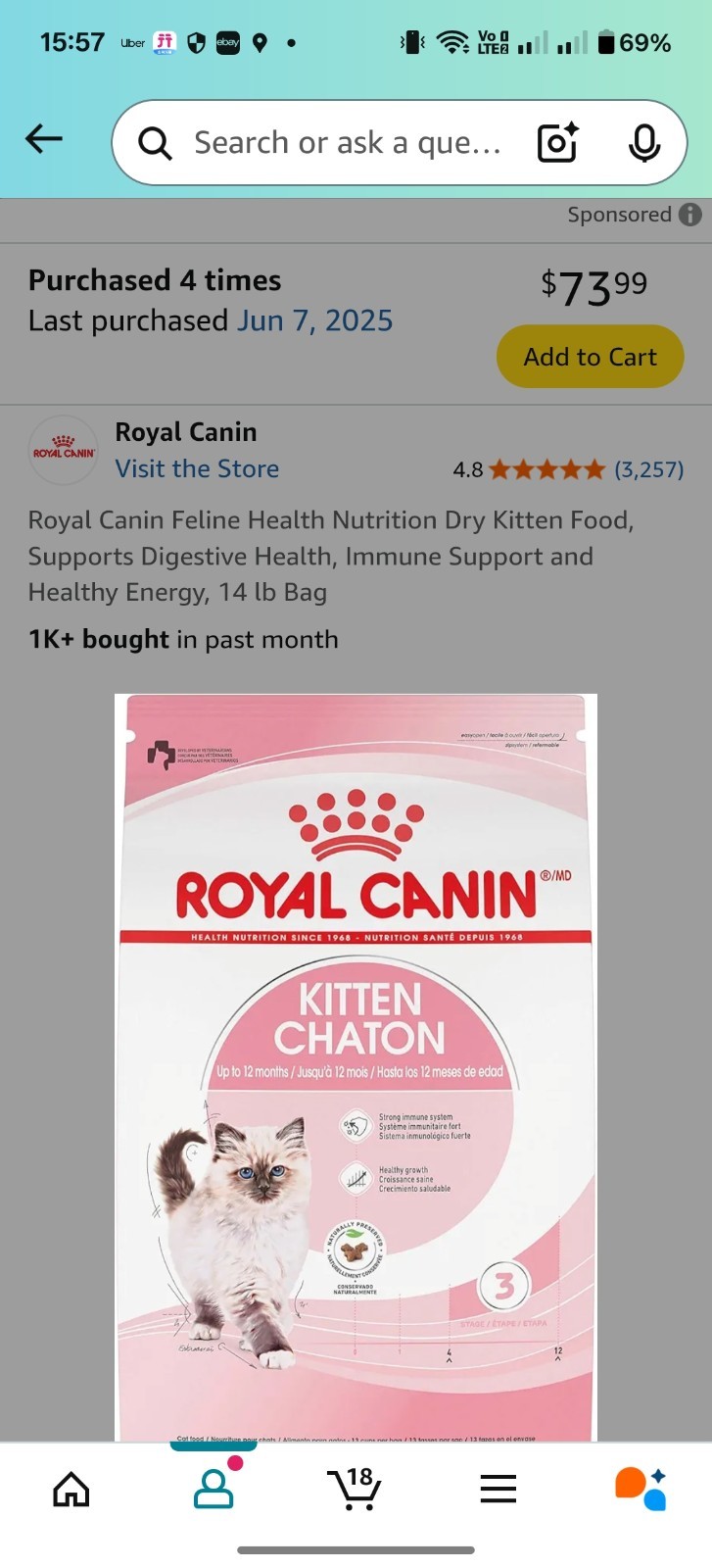 Royal Canin Feline Adult Dry Cat Food, 14 LBS
