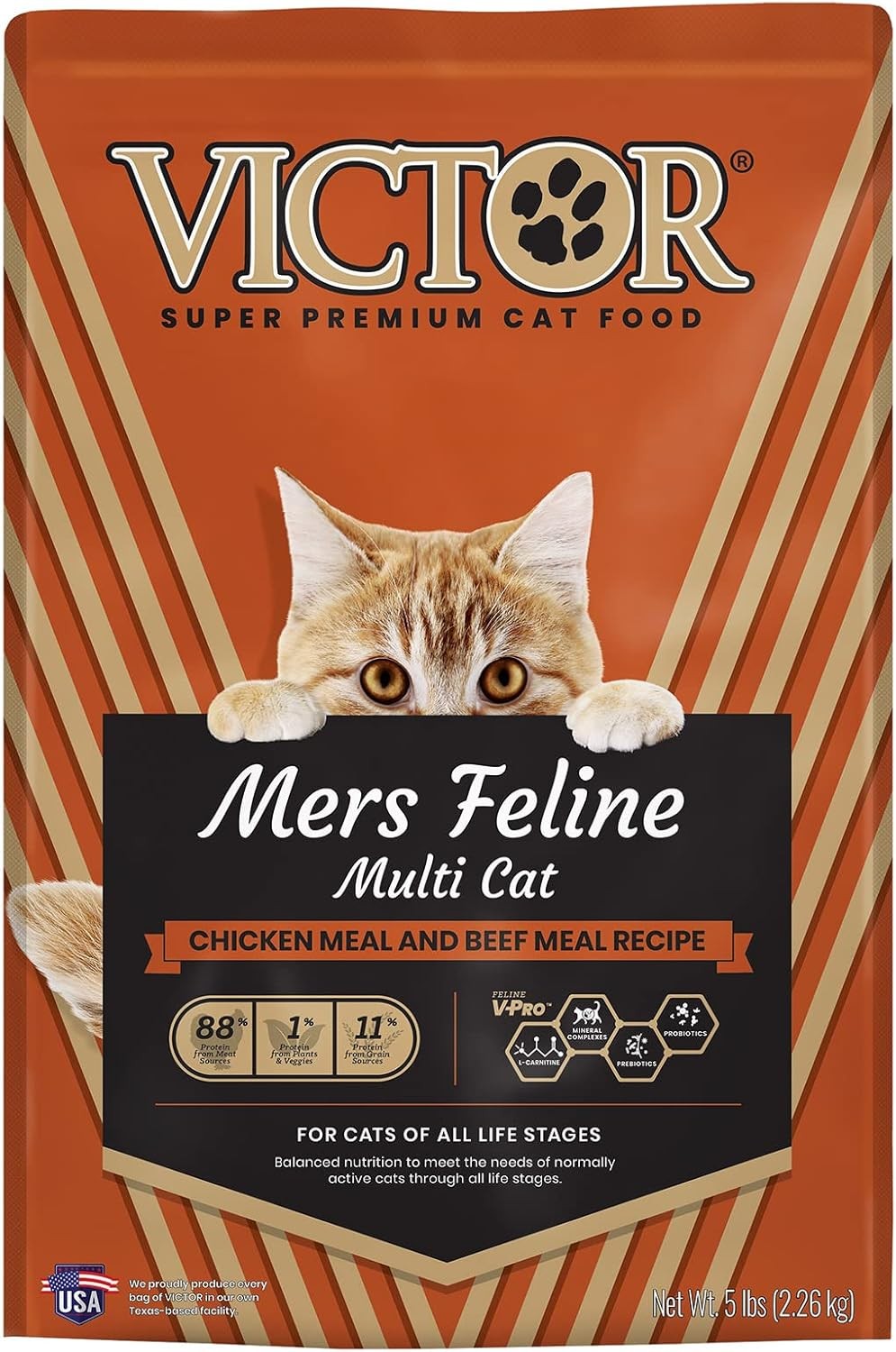 VICTOR Mers Feline High Protein Dry Cat Food 5 lb All Life Stages