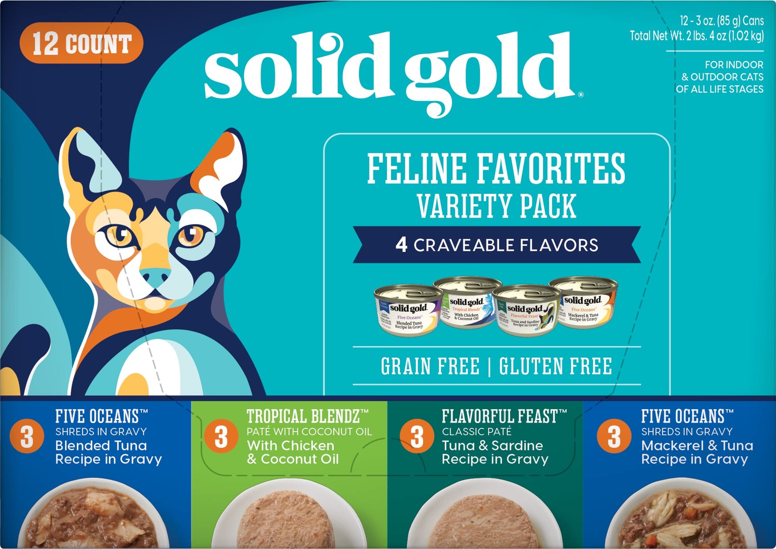 Solid Gold Let’s Stay in – Dry Cat Food for Indoor Cats – Hairball &…