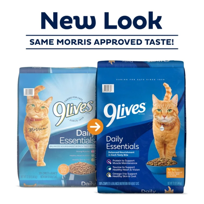 3 Bag 9Lives Daily Essentials Dry Cat Food w Chicken, Beef&Salmon,15.5 lb Bag