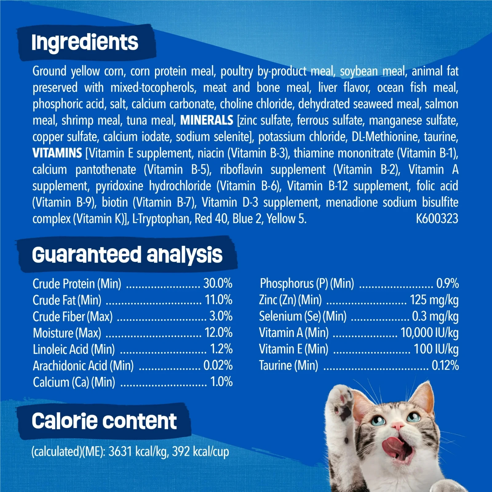 2P Purina Friskies Dry Cat Food Seafood Sensations With Salmon, 30 lb Bag