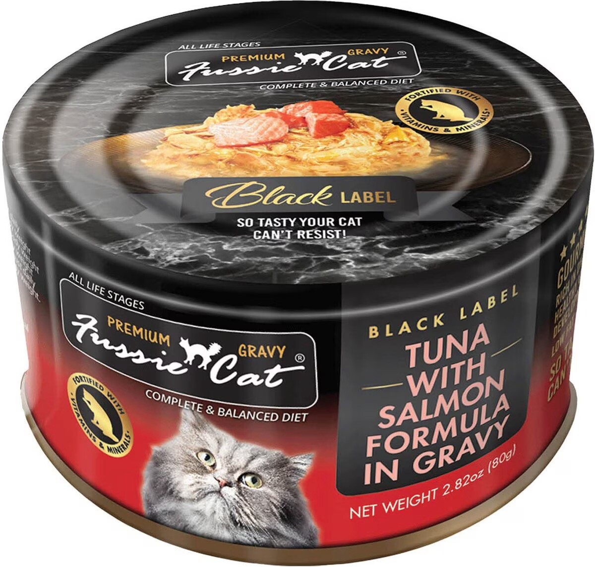 Fussie Cat Tuna with Salmon In Gravy 24/2.8oz Cans