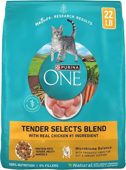 Purina ONE Natural Dry Cat Food Tender Selects Blend With Real Chicken 22 lbs