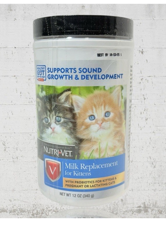 Nutri-vet Milk Replacer For Kittens, Powdered Milk, Kitten 12 Oz Exp 12/26 New