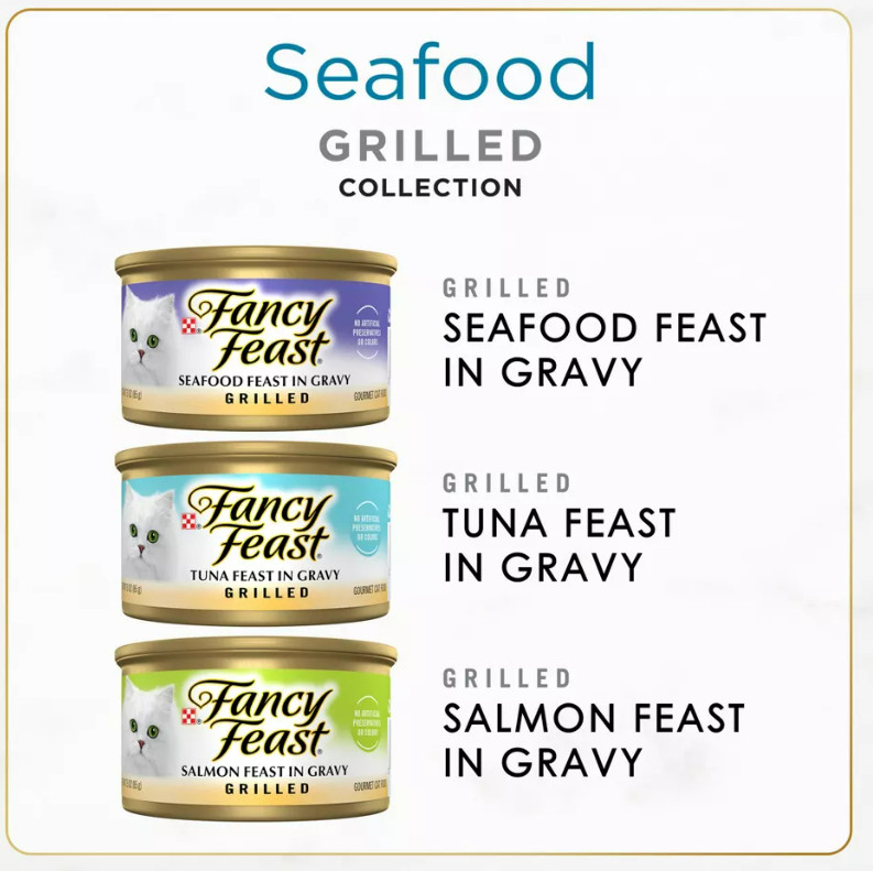 Purina Fancy Grilled Feast Variety Pack Fish, Seafood, Tuna & Salmon – 24ct