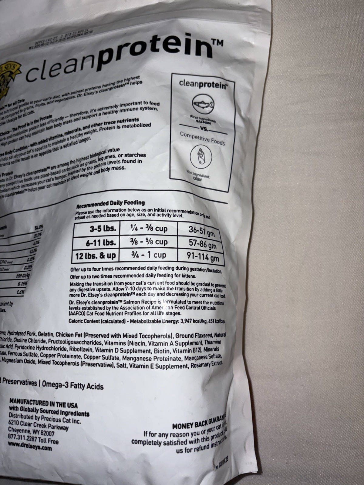Dr. Elseys Clean Protein Cat Food Salmon Recipe NEW 2lb Bag! Grain Free 11/22/26