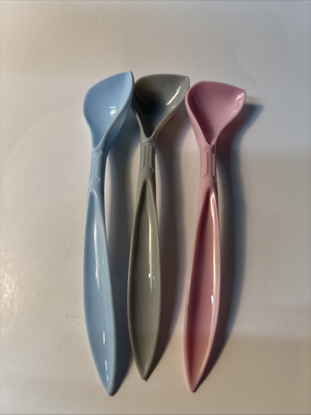 3 Pcs Cat Dog Wet Food Spoon Scraper Mixing Spoons Blue Gray Pink 6” L